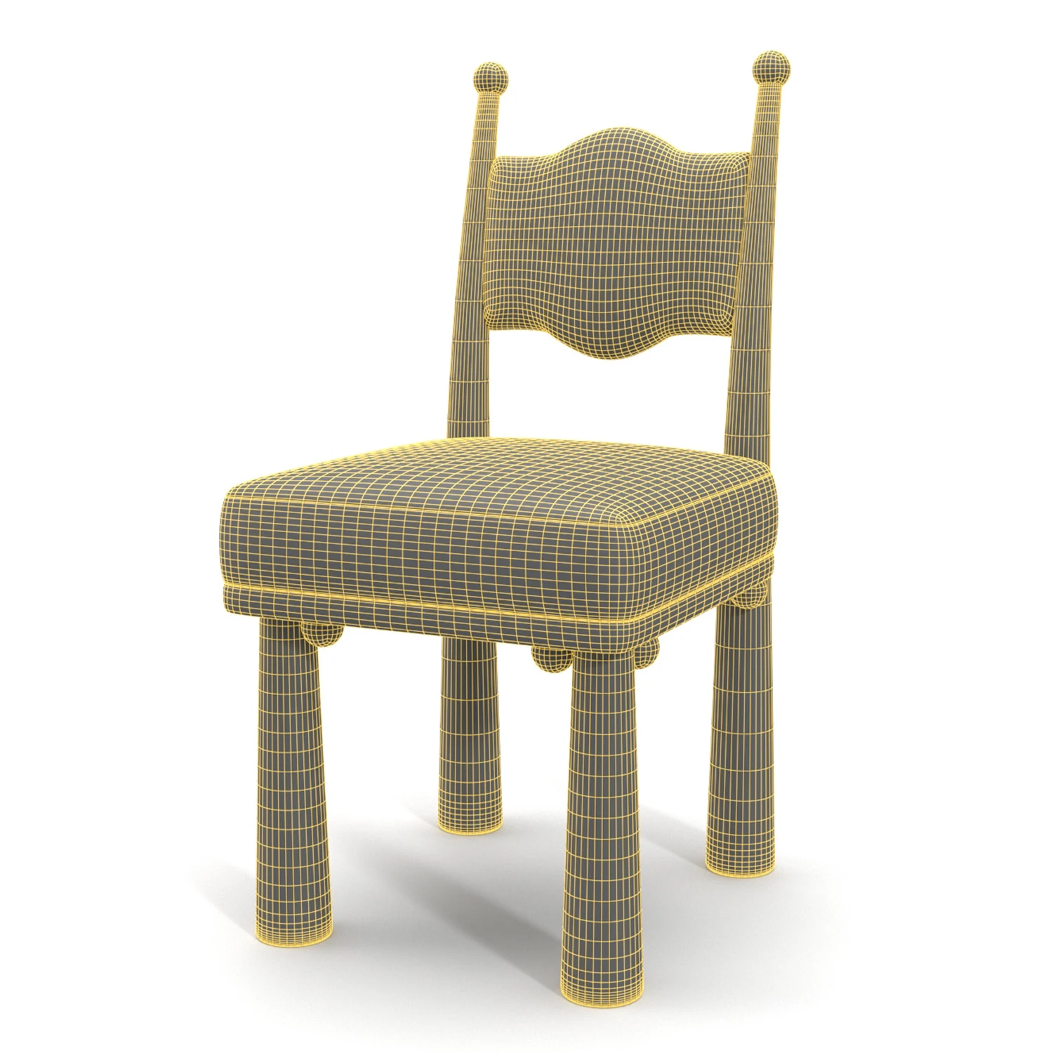 Mawu Sculpted Oak Chair 3D Model_07